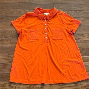 J. Jill Bold Orange Textured Top